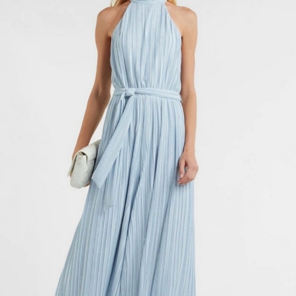 Express Light Blue Pleated Skirt